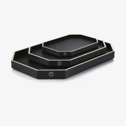New Baccarat Octogone Tray M Black