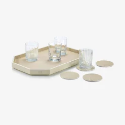 Clearance Baccarat Octogone Tray M & Coaster X4 & 4 Elements Tumblers Set | United States Red